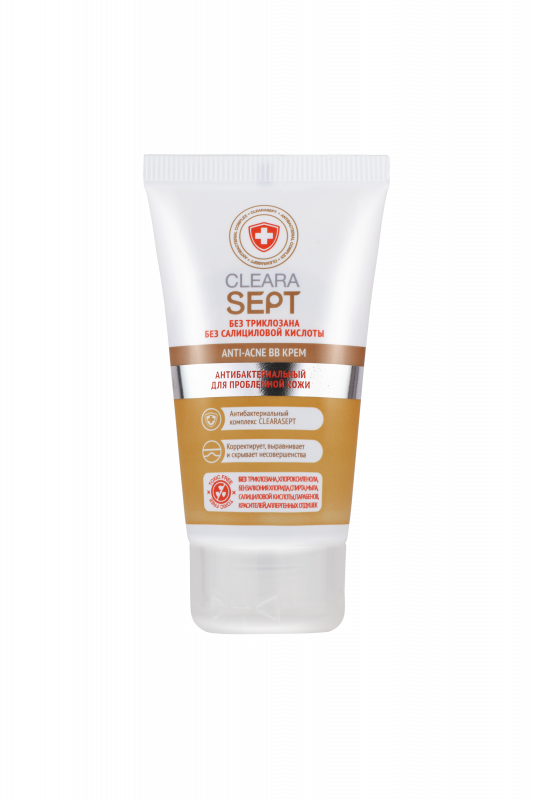 ClearaSept Anti-acne ВВ крем антибактериальный для проблемной кожи, 40мл ClearaSept Anti-acne ВВ крем антибактериальный для проблемной кожи, 40мл
